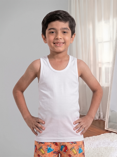 Kids White Vest – Soft Cotton Innerwear Vest
