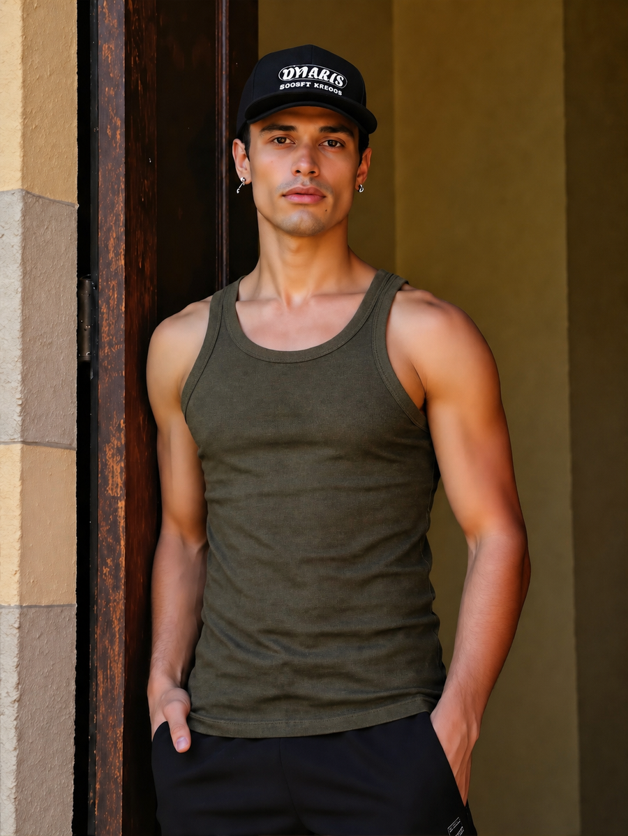 Men's Cotton Rib Vest | Soft, Breathable & Comfortable Sleeveless Innerwear - Grey