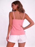 Women’s Cotton Folding Slip – Soft, Stretchable Camisole for Everyday Comfort-Pink 2