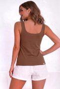 Women’s Cotton Vest Slip – Soft Sleeveless Tank Top for Everyday Comfort-Brown 2