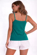 Royal Adjustable Slip for Women –Cotton Camisole with Adjustable Straps-Green 1