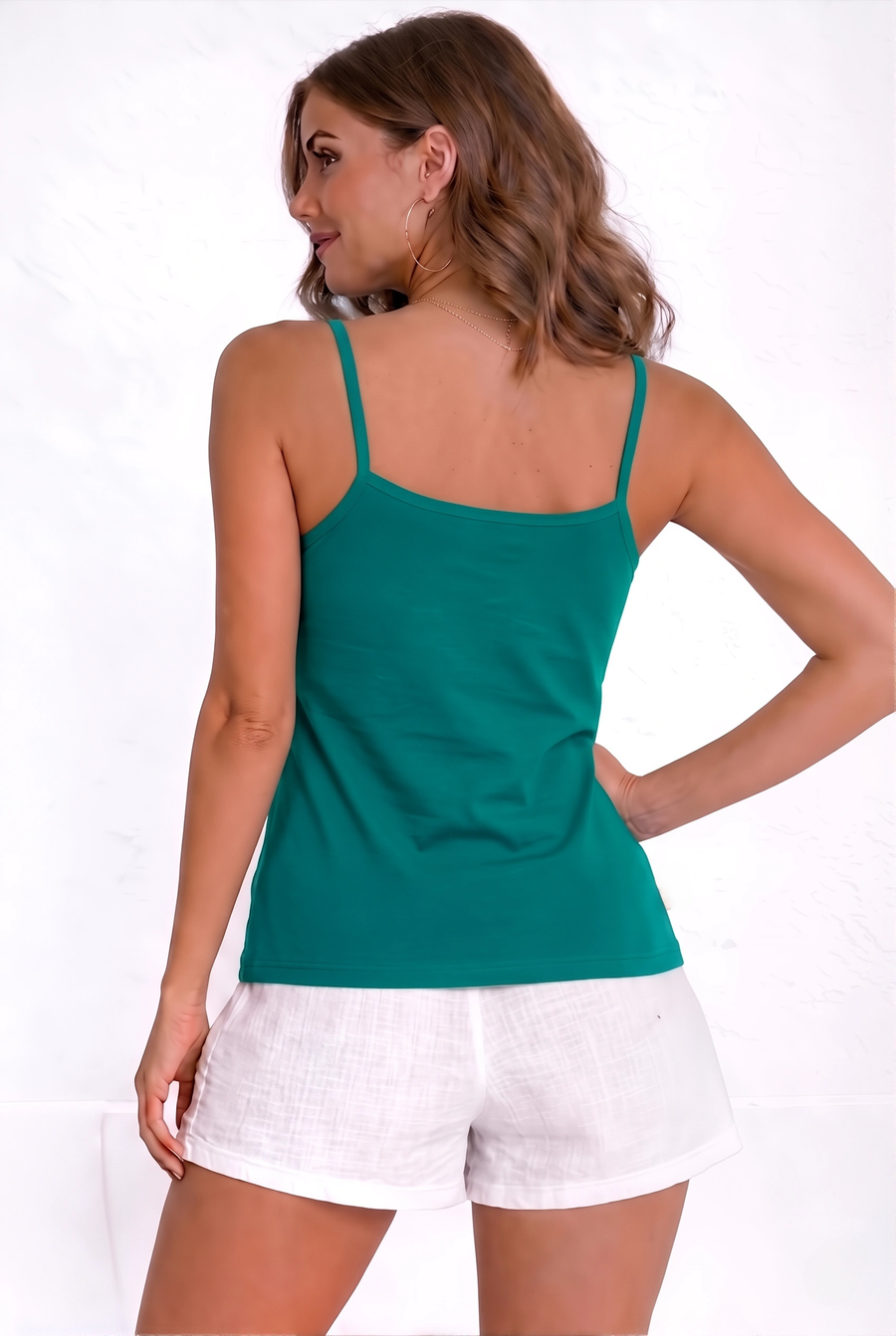 Royal Adjustable Slip for Women –Cotton Camisole with Adjustable Straps-Green