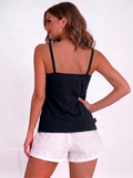 Women’s Cotton Folding Slip – Soft, Stretchable Camisole for Everyday Comfort-Black 2