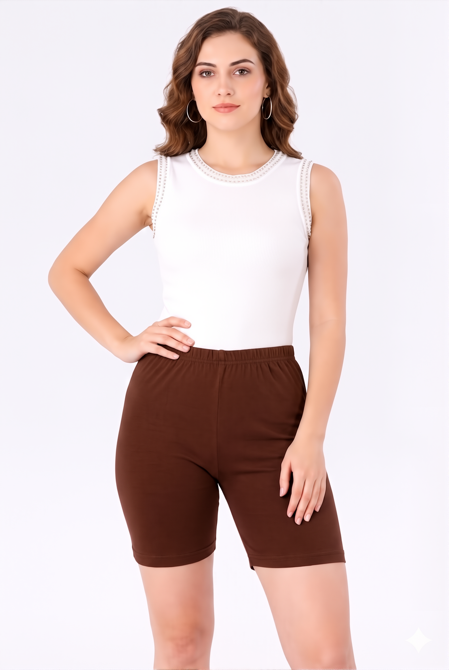 Women's Yoga Shorts – Soft Stretch Cycling Shorts for Yoga & Workouts-Coffee Brown (Copy)