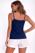 Royal Adjustable Slip for Women –Cotton Camisole with Adjustable Straps-Navy Blue 2