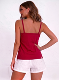 Women’s Cotton Folding Slip – Soft, Stretchable Camisole for Everyday Comfort-Dark Pink 2