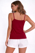 Royal Adjustable Slip for Women –Cotton Camisole with Adjustable Straps-Dark Red 2