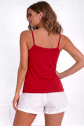 Royal Adjustable Slip for Women –Cotton Camisole with Adjustable Straps-Red 2