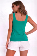 Women’s Cotton Vest Slip – Soft Sleeveless Tank Top for Everyday Comfort-Green 2