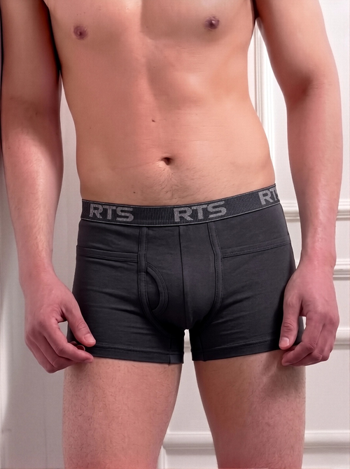 Men’s Boxer Briefs with Pocket – Soft Stretch Comfortable Underwear-Light Blue
