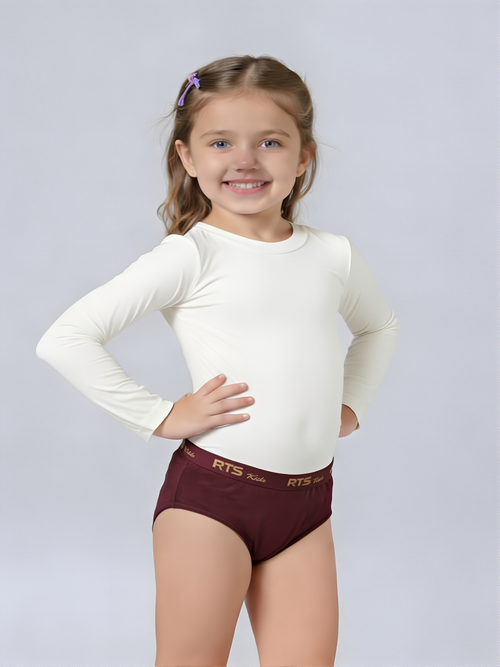 Jerry Jetty Girls' Cotton Briefs – Soft, Comfortable Everyday Innerwear-Dark Brown