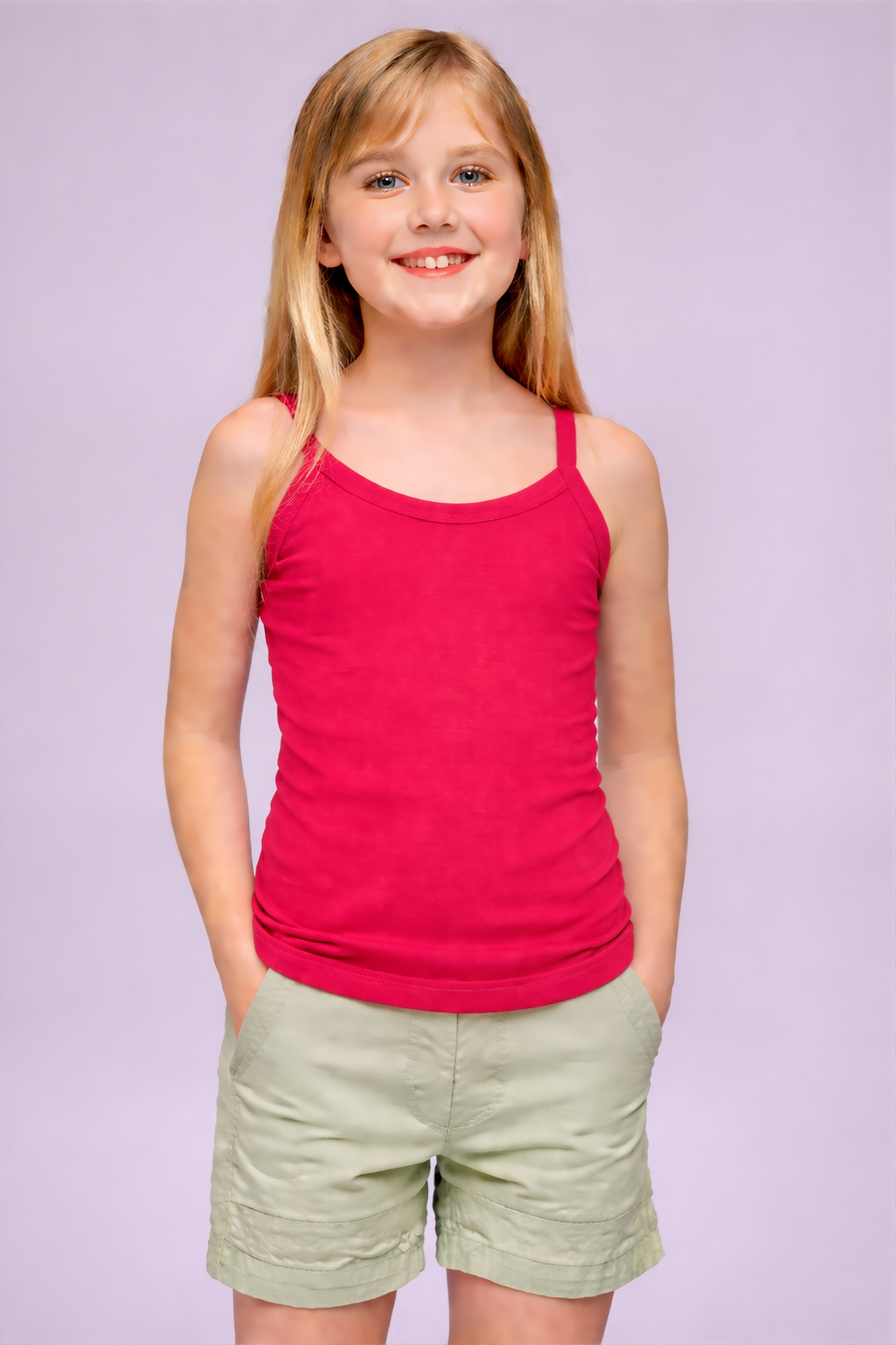 Kids Folding Slips for Girls – Soft Cotton Camisole Slip-Hot Pink