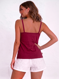 Women’s Cotton Folding Slip – Soft, Stretchable Camisole for Everyday Comfort-Maroon 2