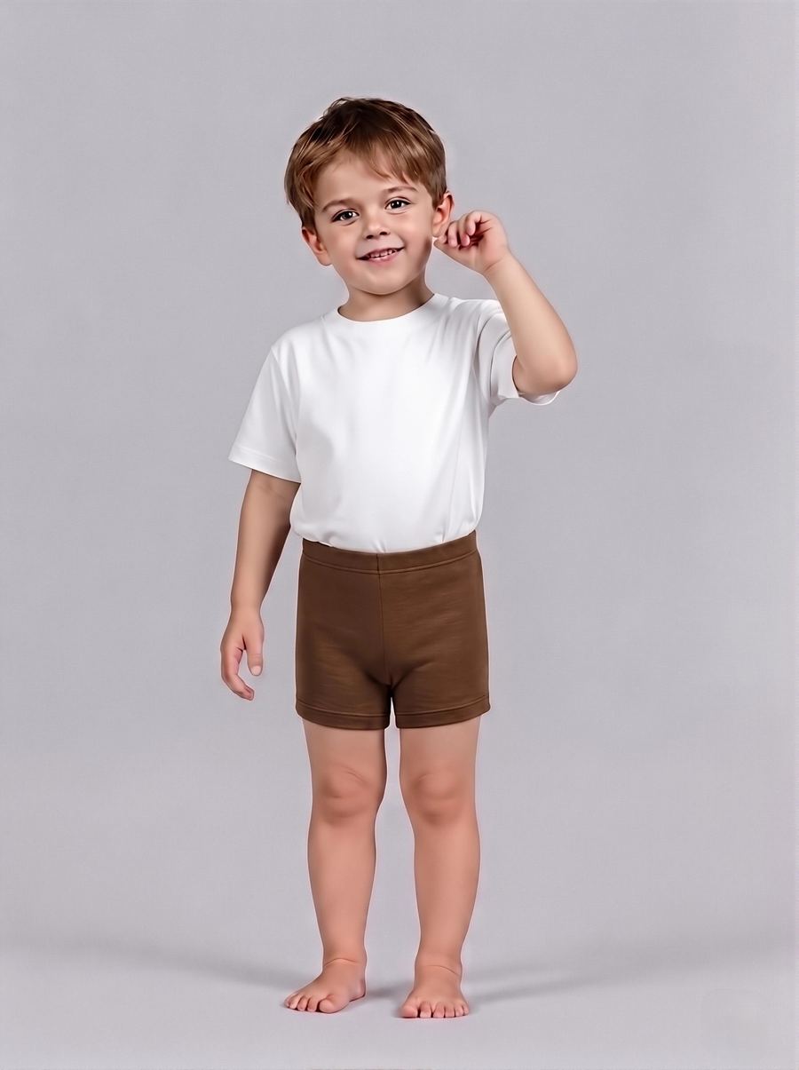 Buma Boys Shorts – Soft Cotton Inner Shorts for Kids-Chocolate Brown
