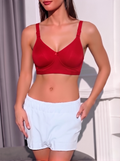 Sona Semi Padded Bra for Women – Skin Beige Comfort Support Bra-Red 1