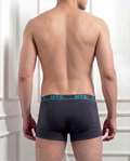 Men’s Fine Rib Trunk Underwear with Pocket | Soft Stretch Boxer Trunks-Grey 2
