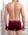 Men’s Fine Rib Trunk Underwear with Pocket | Soft Stretch Boxer Trunks-Red 2
