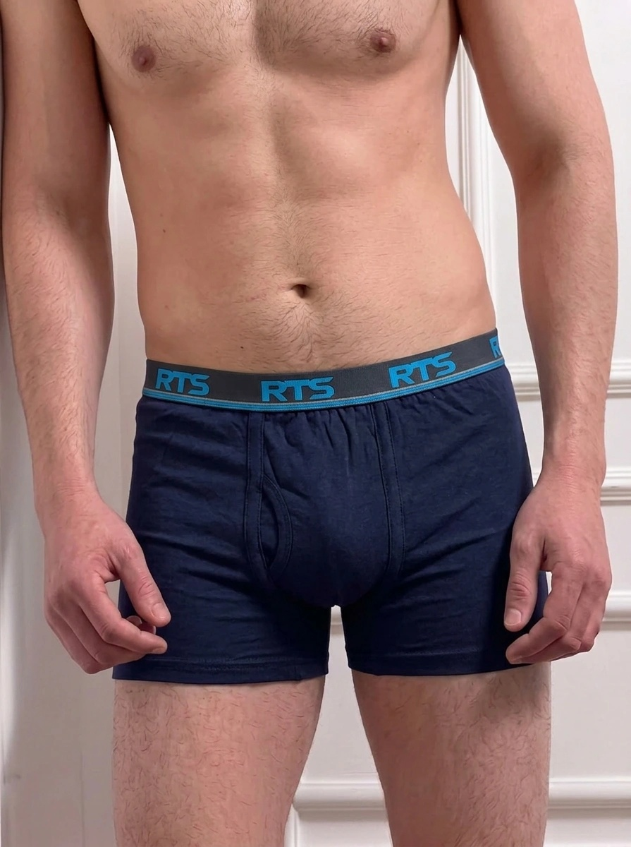 Men’s Fine Rib Trunk Underwear without Pocket | Soft Stretch Boxer Trunks- Royal Blue