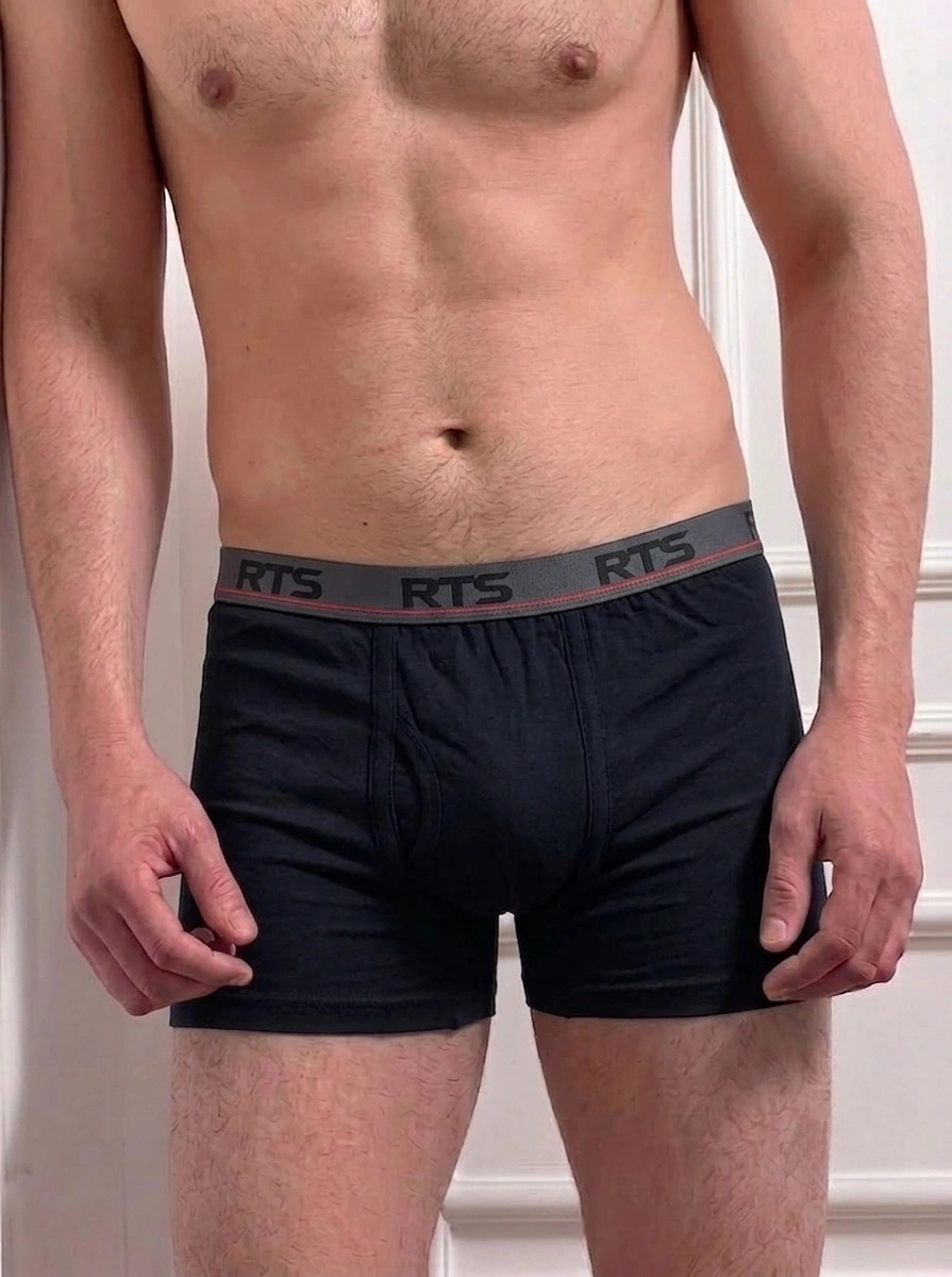 Men’s Fine Rib Trunk Underwear without Pocket | Soft Stretch Boxer Trunks- Dark Blue
