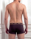 Men’s Fine Rib Trunk Underwear with Pocket | Soft Stretch Boxer Trunks-Maroon 2