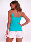 Women’s Cotton Folding Slip – Soft, Stretchable Camisole for Everyday Comfort-Sky Blue 2