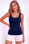 Women’s Cotton Vest Slip – Soft Sleeveless Tank Top for Everyday Comfort-Navy Blue 1