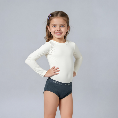 Jerry Jetty Girls' Cotton Briefs – Soft, Comfortable Everyday Innerwear-Grey