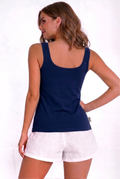 Women’s Cotton Vest Slip – Soft Sleeveless Tank Top for Everyday Comfort-Navy Blue 2