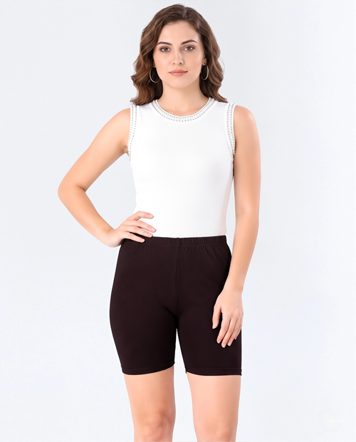 Women's Yoga Shorts – Soft Stretch Cycling Shorts for Yoga & Workouts-Maroon