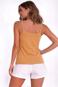 Royal Adjustable Slip for Women –Cotton Camisole with Adjustable Straps-Peach Beige 2
