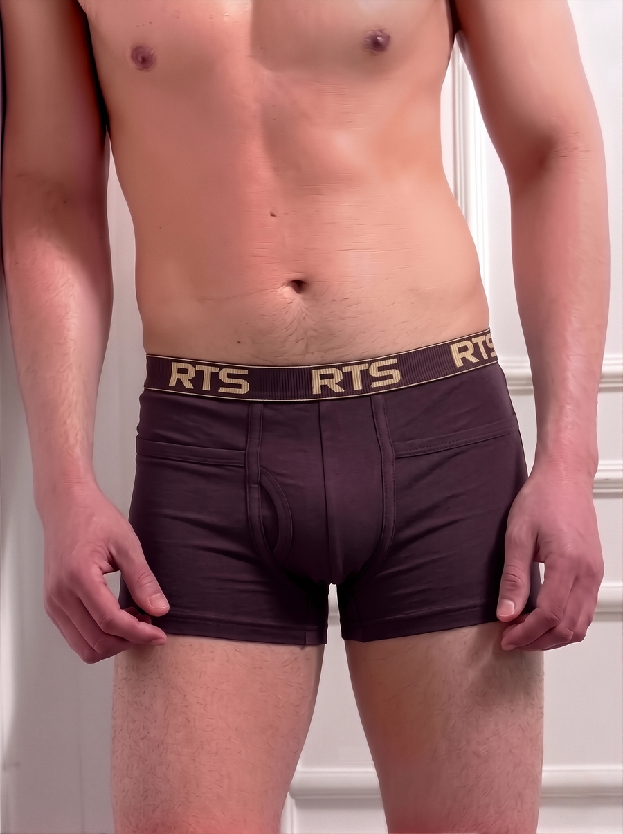 Men’s Boxer Briefs with Pocket – Soft Stretch Comfortable Underwear-Violet