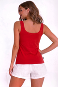 Women’s Cotton Vest Slip – Soft Sleeveless Tank Top for Everyday Comfort-Red 2